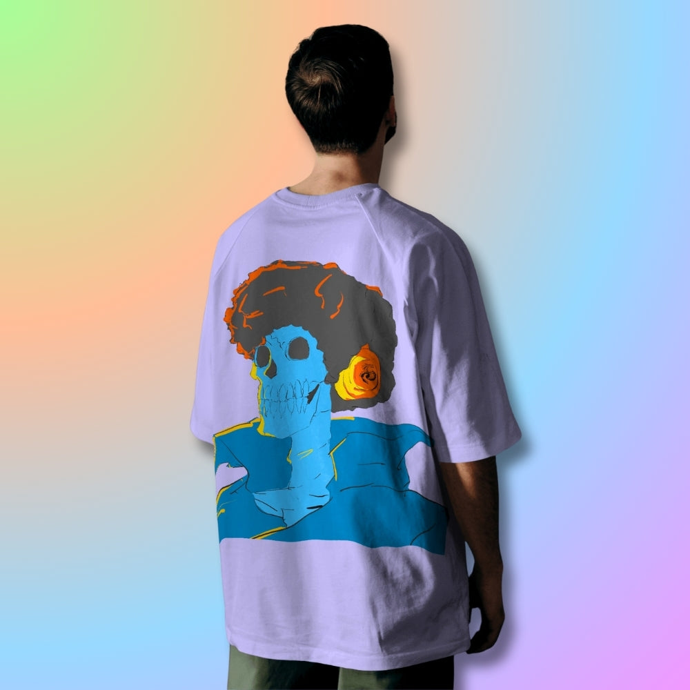 Brook Oversized Tshirt from One Piece Anime in Lavender