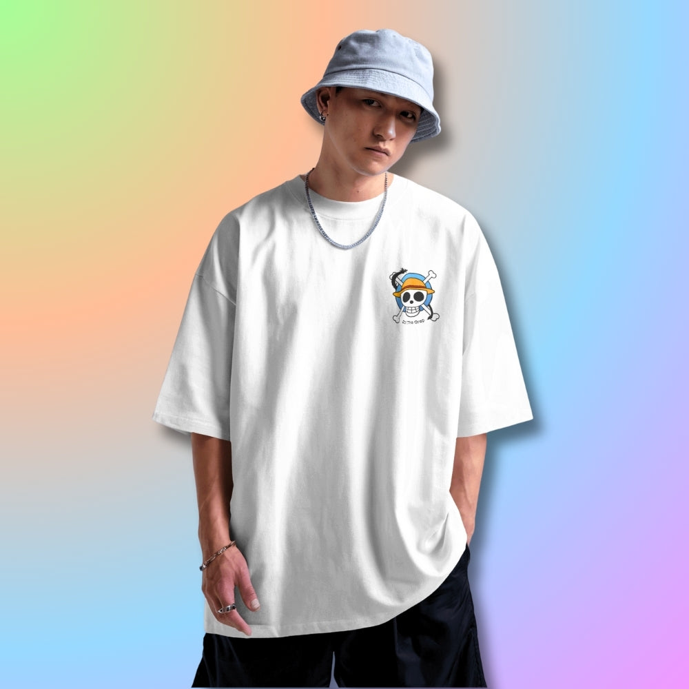 Brook Oversized Tshirt from One Piece Anime in White