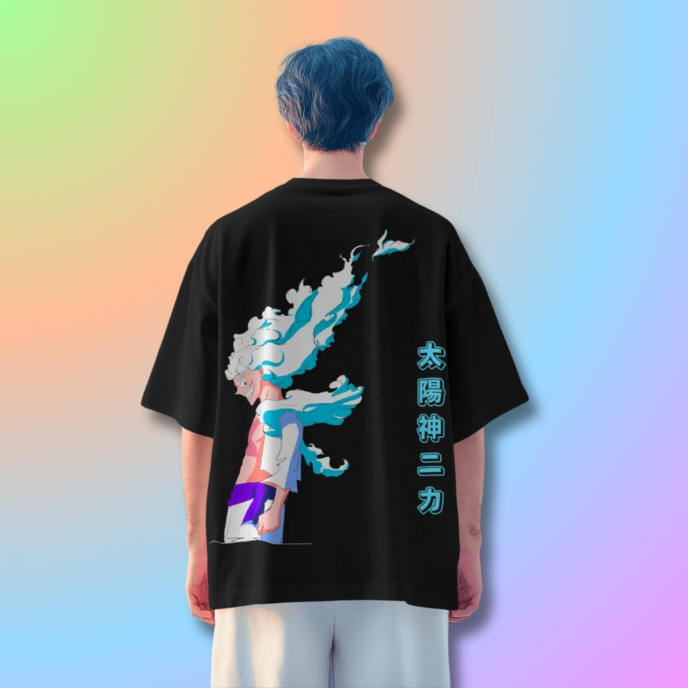 Luffy Gear 5 Oversized Tshirt from One Piece Anime in Black