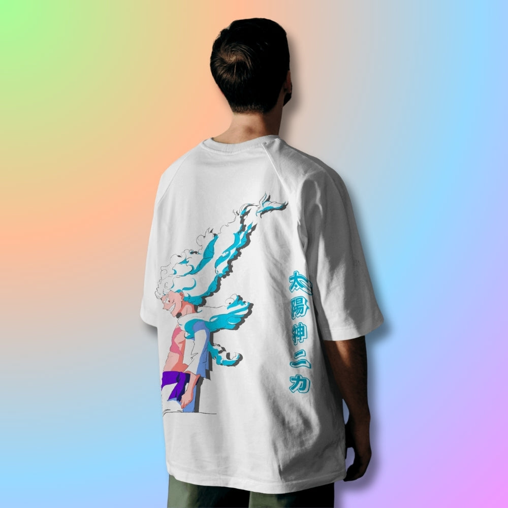Luffy Gear 5 Oversized Tshirt from One Piece Anime in White