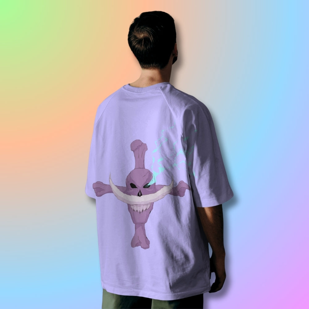 White Beard Oversized Tshirt from One Piece Anime in Lavender