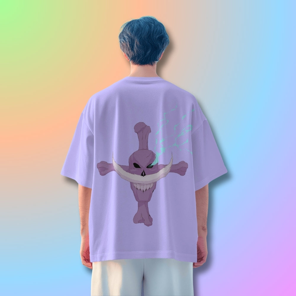 White Beard Oversized Tshirt from One Piece Anime in Lavender
