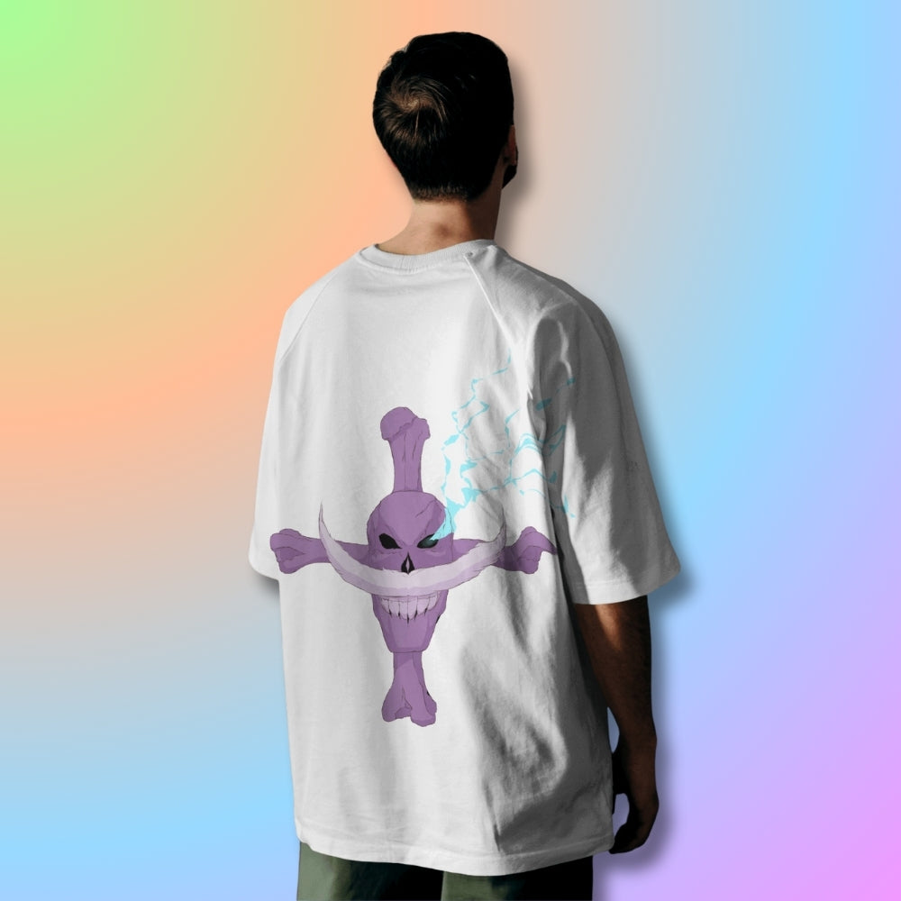 White Beard Oversized Tshirt from One Piece Anime in White