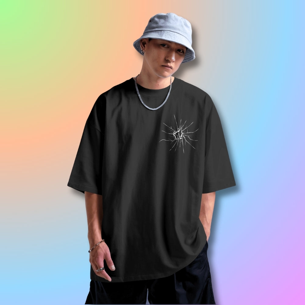 White Beard Oversized Tshirt from One Piece Anime in Black