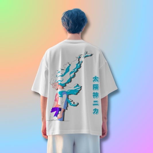 Luffy Gear 5 Oversized Tshirt from One Piece Anime in White