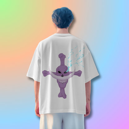 White Beard Oversized Tshirt from One Piece Anime in White