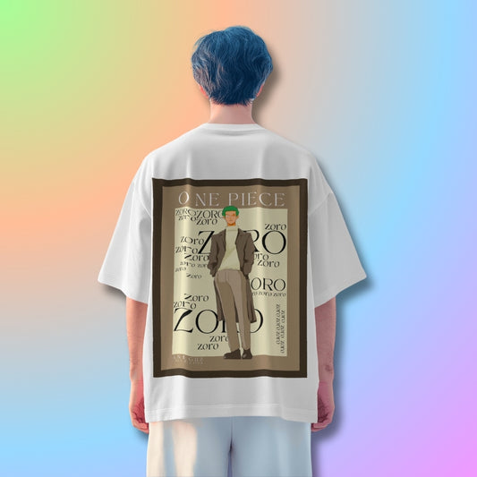 Zoro Oversized Tshirt from One Piece Anime in White