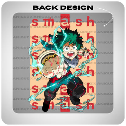 Deku Smash My Hero Academia Unisex Oversized Anime T-shirt by Aniguz