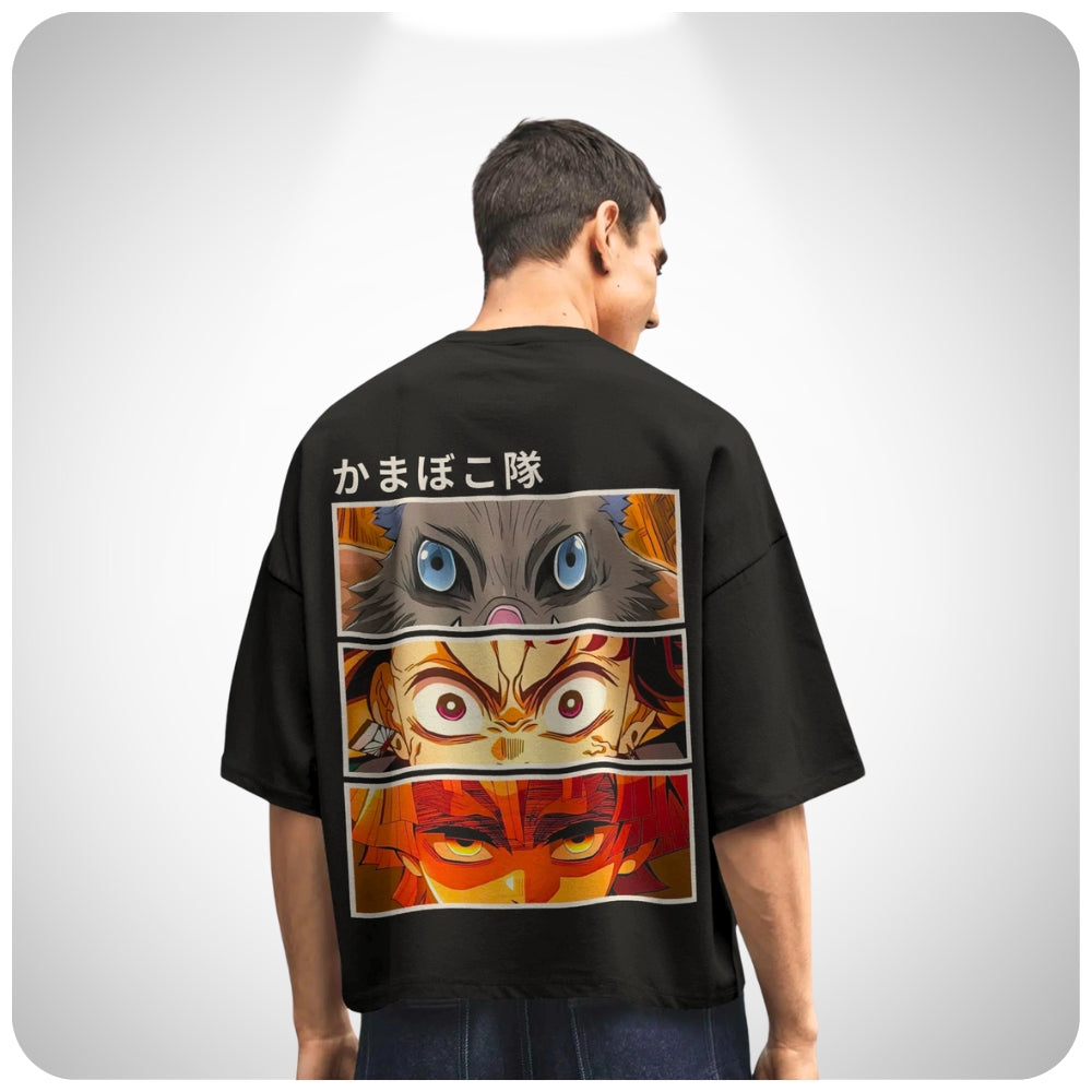 Demon Slayer Kamaboko Squad anime tee with vibrant print – Aniguz