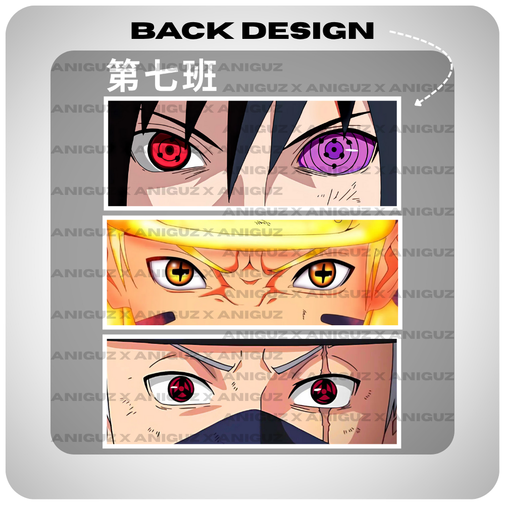 Kakashi Team 7 Naruto Oversized Anime T-shirt by Aniguz