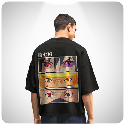 Kakashi Team 7 Naruto Oversized Anime T-shirt by Aniguz