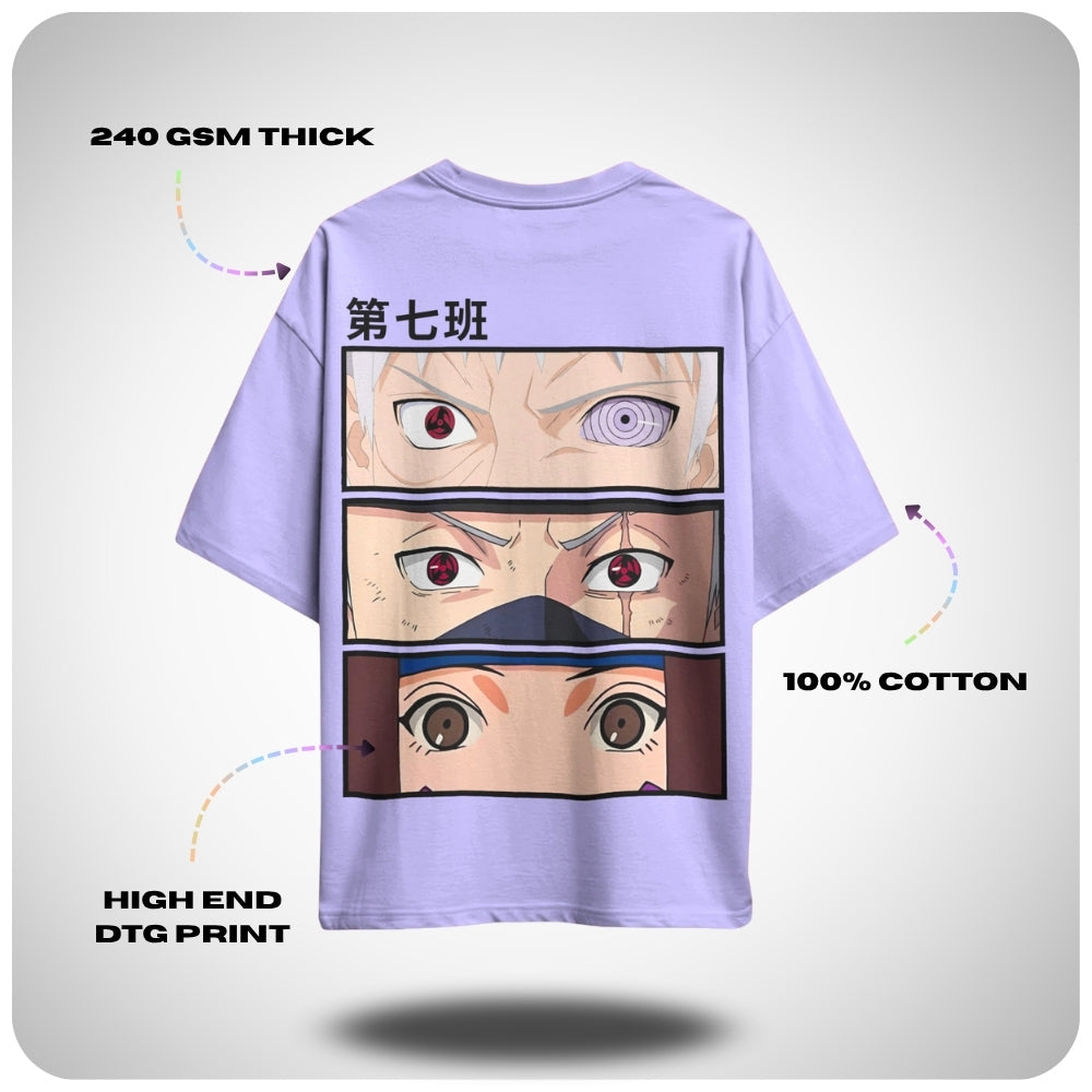 Minato Team 7 Naruto Oversized Anime T-shirt by Aniguz