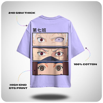Minato Team 7 Naruto Oversized Anime T-shirt by Aniguz