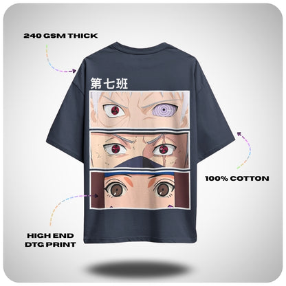 Minato Team 7 Naruto Oversized Anime T-shirt by Aniguz