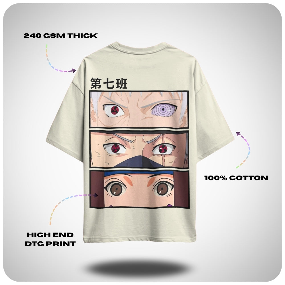 Minato Team 7 Naruto Oversized Anime T-shirt by Aniguz