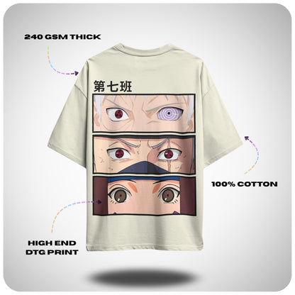 Minato Team 7 Naruto Oversized Anime T-shirt by Aniguz