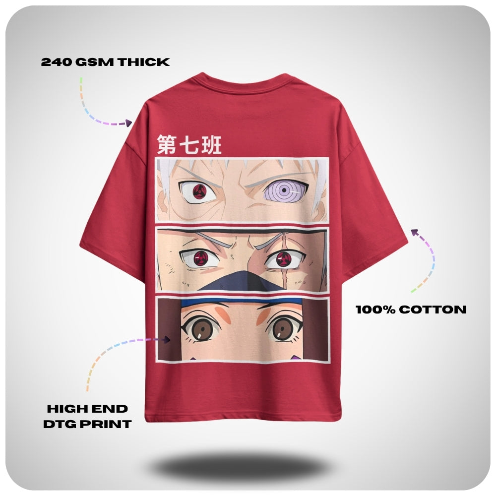 Minato Team 7 Naruto Oversized Anime T-shirt by Aniguz