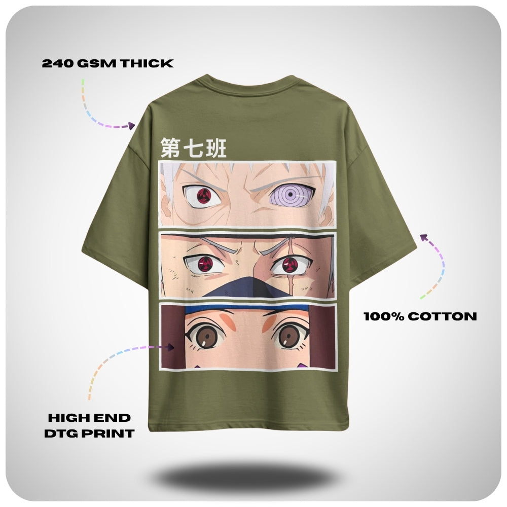 Minato Team 7 Naruto Unisex Oversized Anime T-shirt by Aniguz