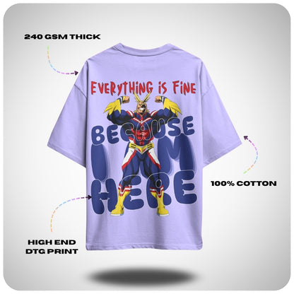 My Hero Academia All Might - I'm Here Oversized T-shirt - Unisex T-shirt from Aniguz