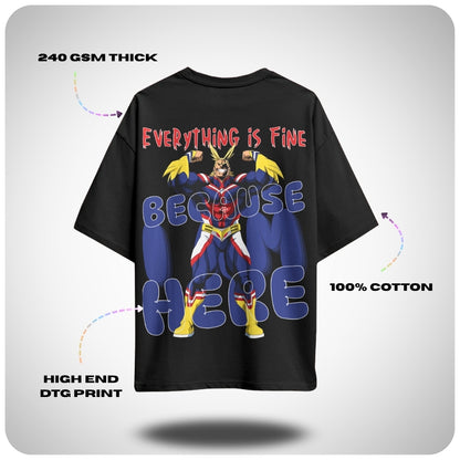 My Hero Academia All Might - I'm Here Oversized T-shirt - Unisex T-shirt from Aniguz