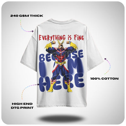My Hero Academia All Might - I'm Here Oversized T-shirt - Unisex T-shirt from Aniguz
