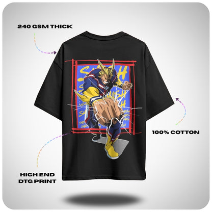 My Hero Academia All Might - Smash Oversized T-shirt - 100% cotton streetwear from Aniguz