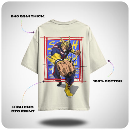 My Hero Academia All Might - Smash Oversized T-shirt - 100% cotton streetwear from Aniguz
