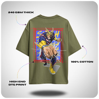 My Hero Academia All Might - Smash Oversized T-shirt - 100% cotton streetwear from Aniguz