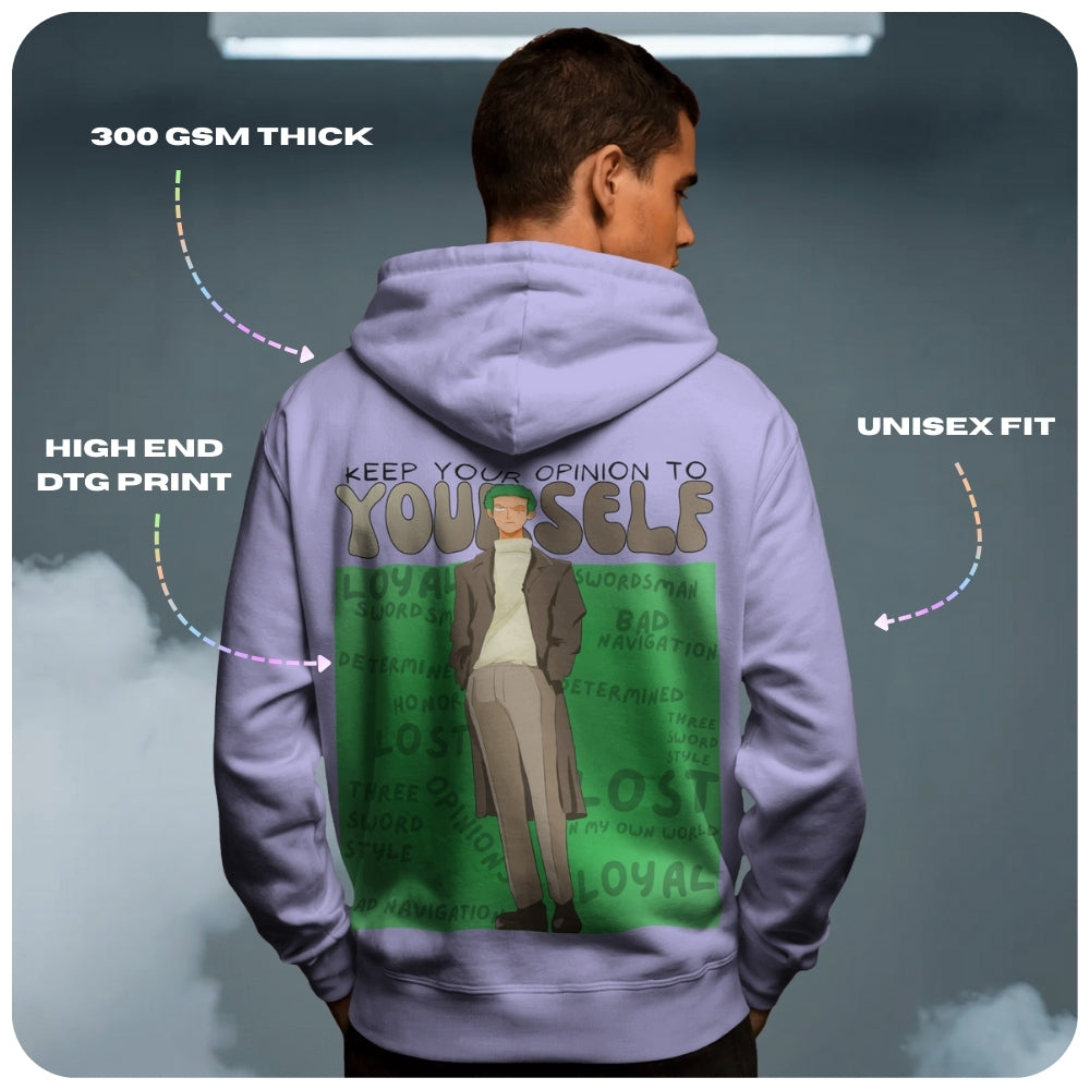 Zoro Aura Farming One Piece Anime Unisex Oversized Hoodie - 100% cotton streetwear from Aniguz