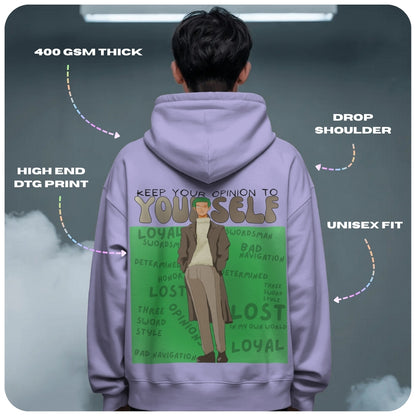 Zoro Aura Farming One Piece Anime Unisex Oversized Hoodie - 100% cotton streetwear from Aniguz