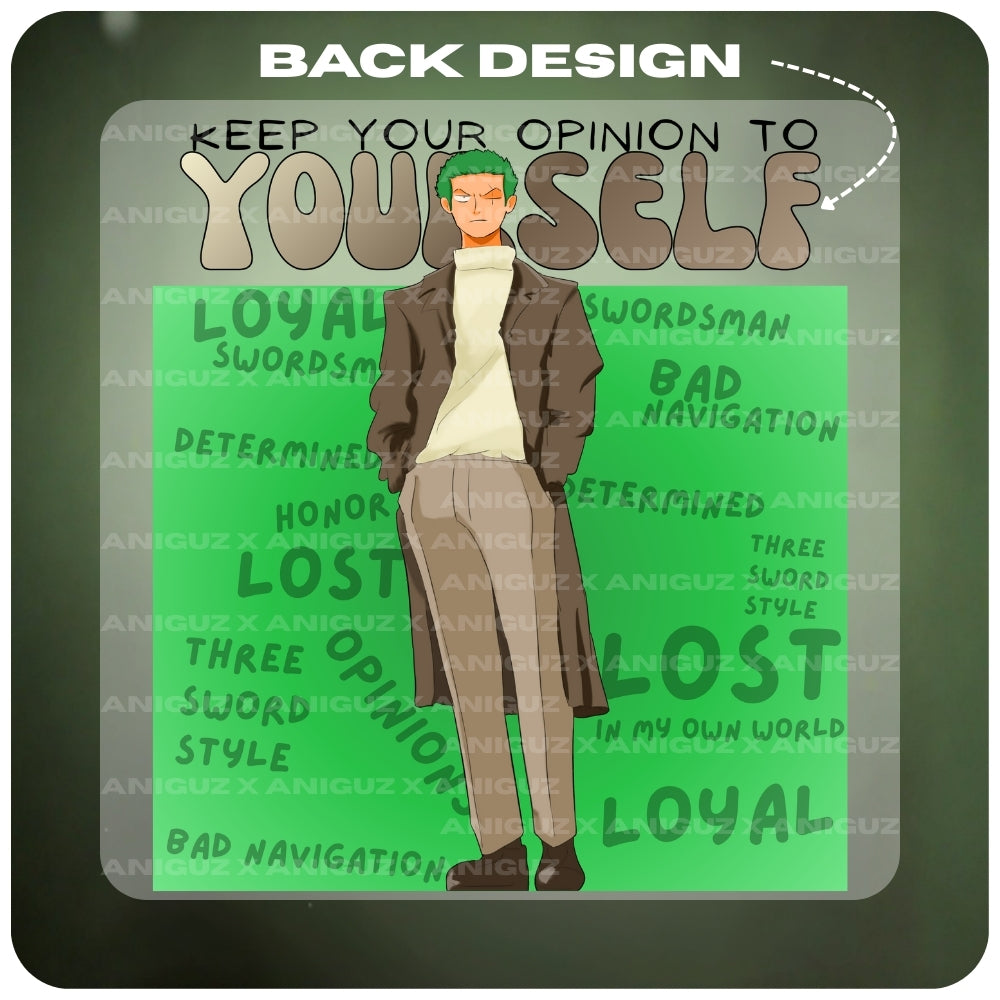 Zoro Aura Farming One Piece Anime Unisex Oversized Hoodie - 100% cotton streetwear from Aniguz