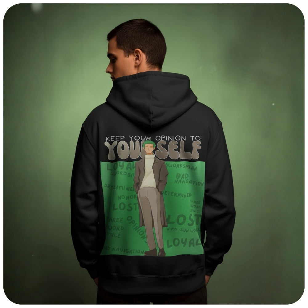 Zoro Aura Farming One Piece Anime Unisex Oversized Hoodie - 100% cotton streetwear from Aniguz